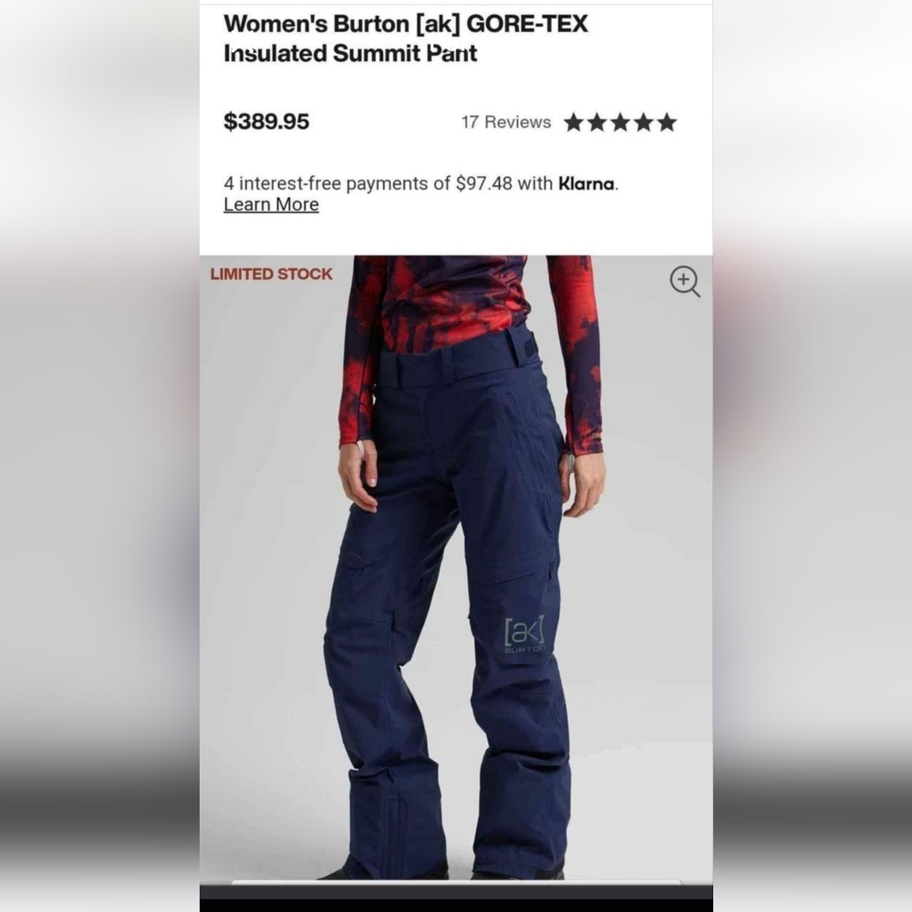 New woman's burton ak gortex insulated summit pants